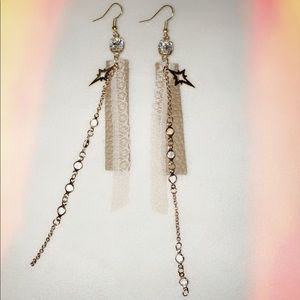 Swarovski Crystal "Leather & Lace" Earrings